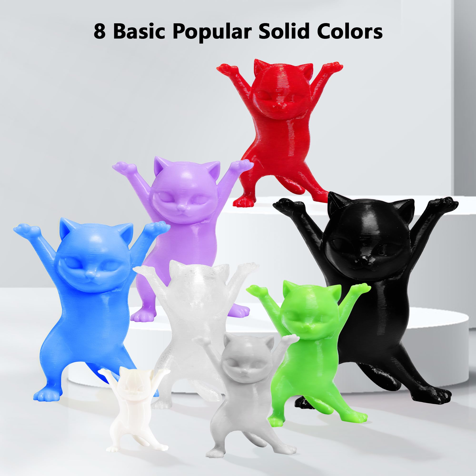 1.75mm PLA 3D Printer Filament Bundle: Glow in Dark Green/Blue/Purple/Rainbow, One Spool Clear Multi Colored, Each Spool 250g, Total 1.25Kg 3D Printing Material, 250g x 5 Spools Glow in Dark PLA