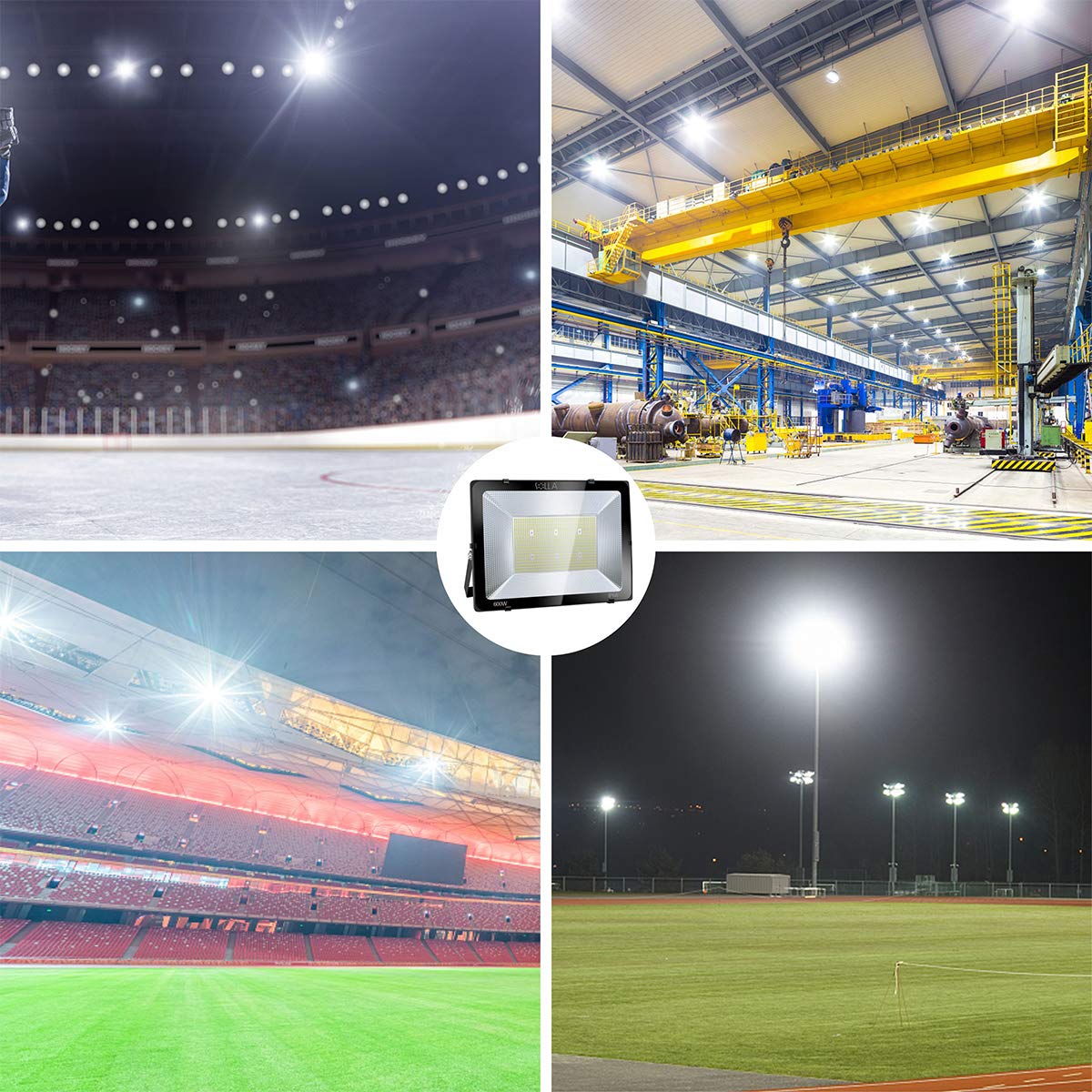 2 Pack 100W LED Flood Light Outdoor, 8000LM Super Bright Security Lights, 550W Equivalent, IP66 Waterproof, 3000K Warm White, Outside Floodlight for Garage, Garden, Lawn and Yard