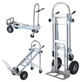 LEADALLWAY Hand Truck Aluminum Foldable Hand Cart with 6" Wheels 220 lbs Capacity