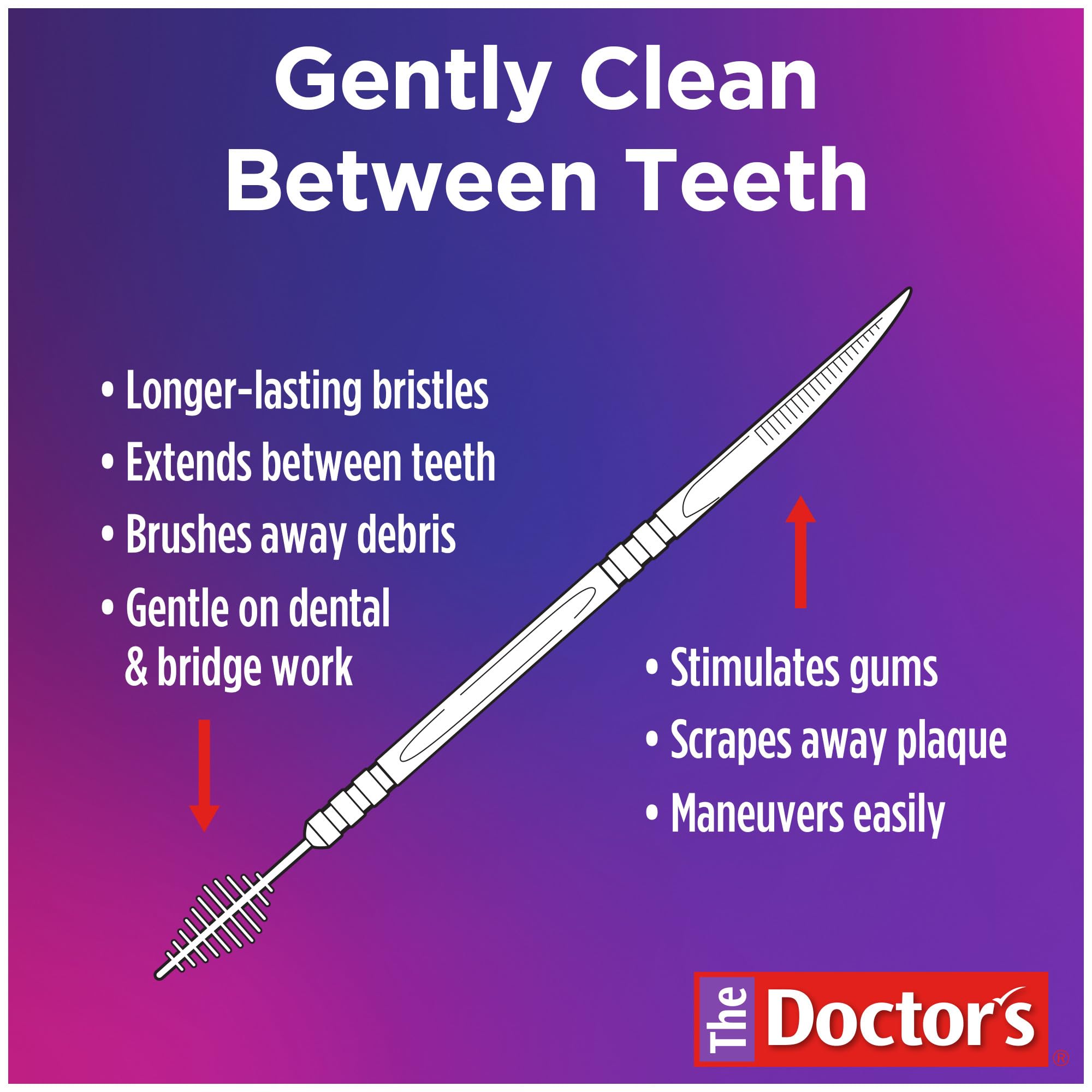 The Doctor's BrushPicks, Interdental Brushes & Dental Picks, Gently Remove Food Debris from Braces & Dental Work, 120 Count