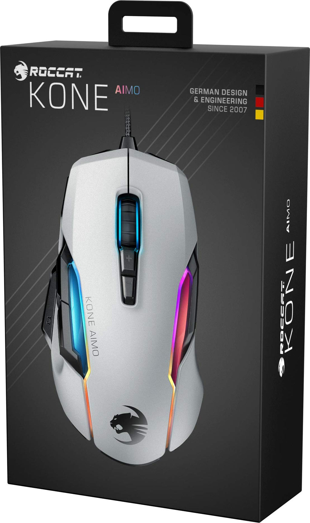 ROCCAT Kone AIMO Remastered PC Gaming Mouse, Optical, RGB Backlit Lighting, 23 Programmable Keys, Onboard Memory, Palm Grip, Owl Eye Sensor, Ergonomic, LED Illumination, Adjustable to 16,000 DPI-Black