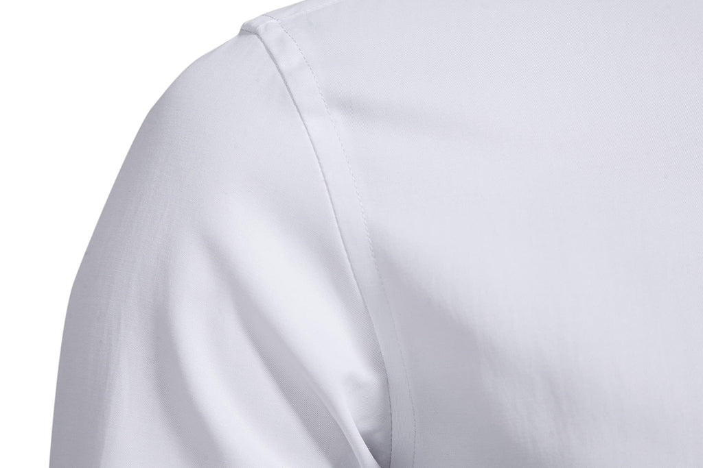 Men’s Banded Collar(Mandarin Collar) Long Sleeve Casual Solid Fancy Dress Shirts