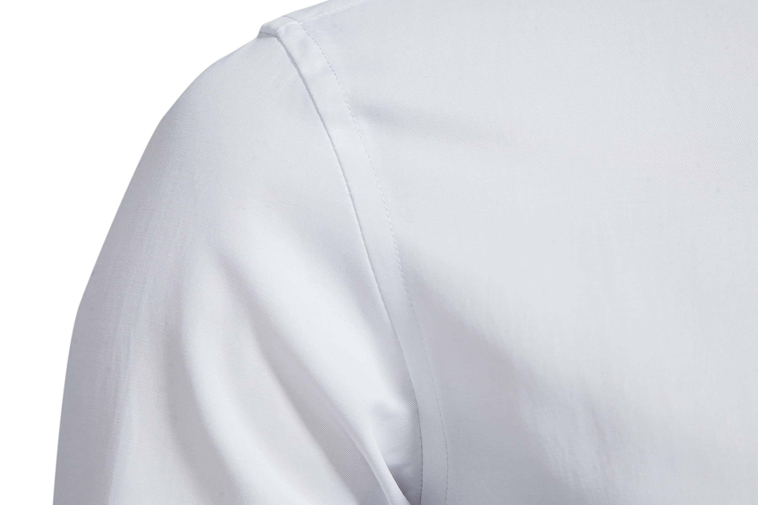 Men’s Banded Collar(Mandarin Collar) Long Sleeve Casual Solid Fancy Dress Shirts