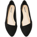 Ataiwee Women's Wide Width Ballet Flats - Stylish Pointed Toe Suede, Soft Comfortable Non-slip Sole.