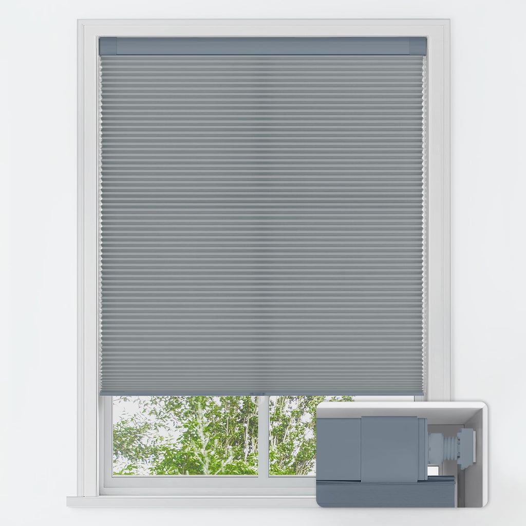 LazBlinds No Tools No Drill Cordless Cellular Shades, Blackout Light Blocking Honeycomb Shades for Home, Thermal Insulation Blinds for Windows, 20" W x 48" H, Beige