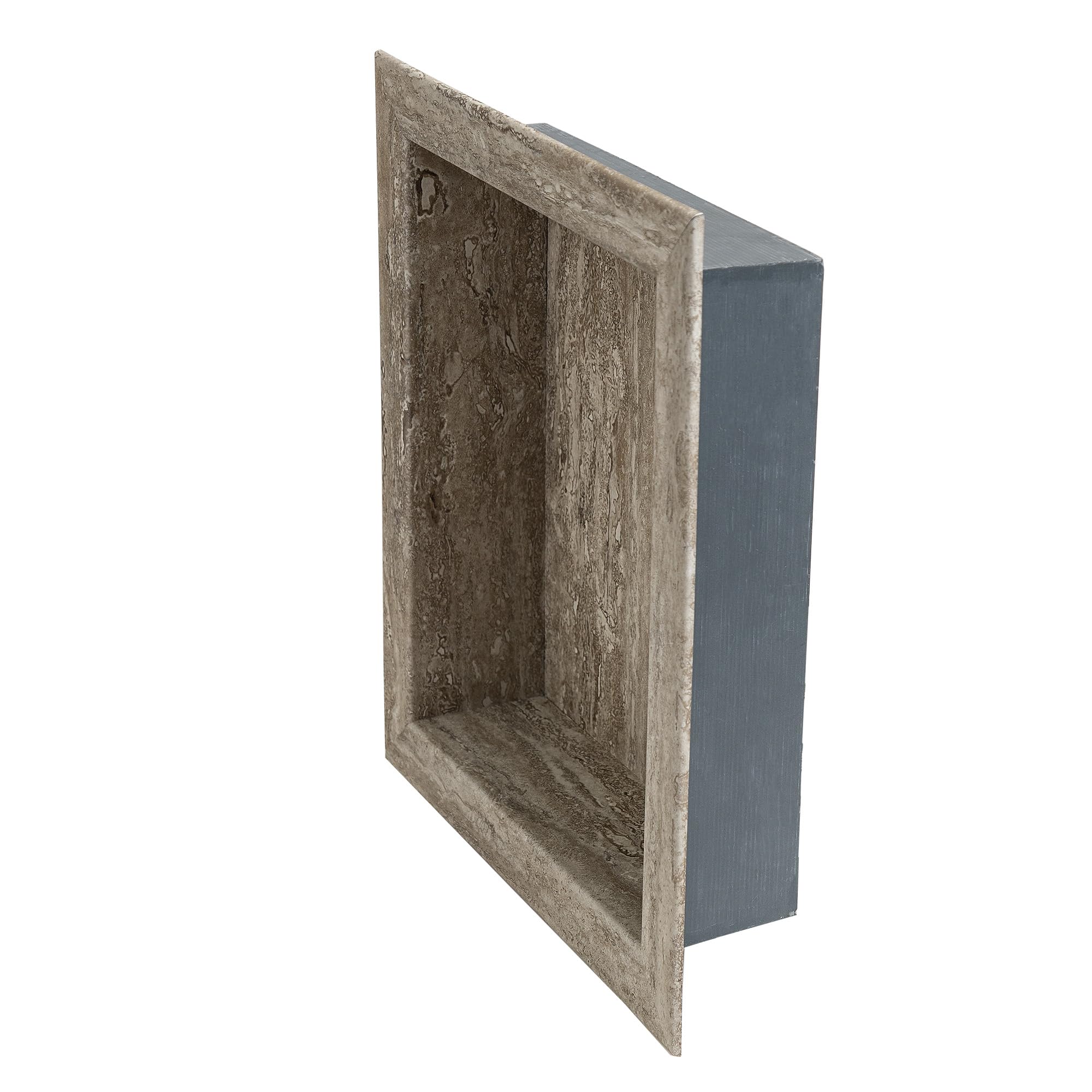Palisade 17.5 in x 15.5 in Vinyl Shower Niche Ashen Slate | Waterproof Shower Insert