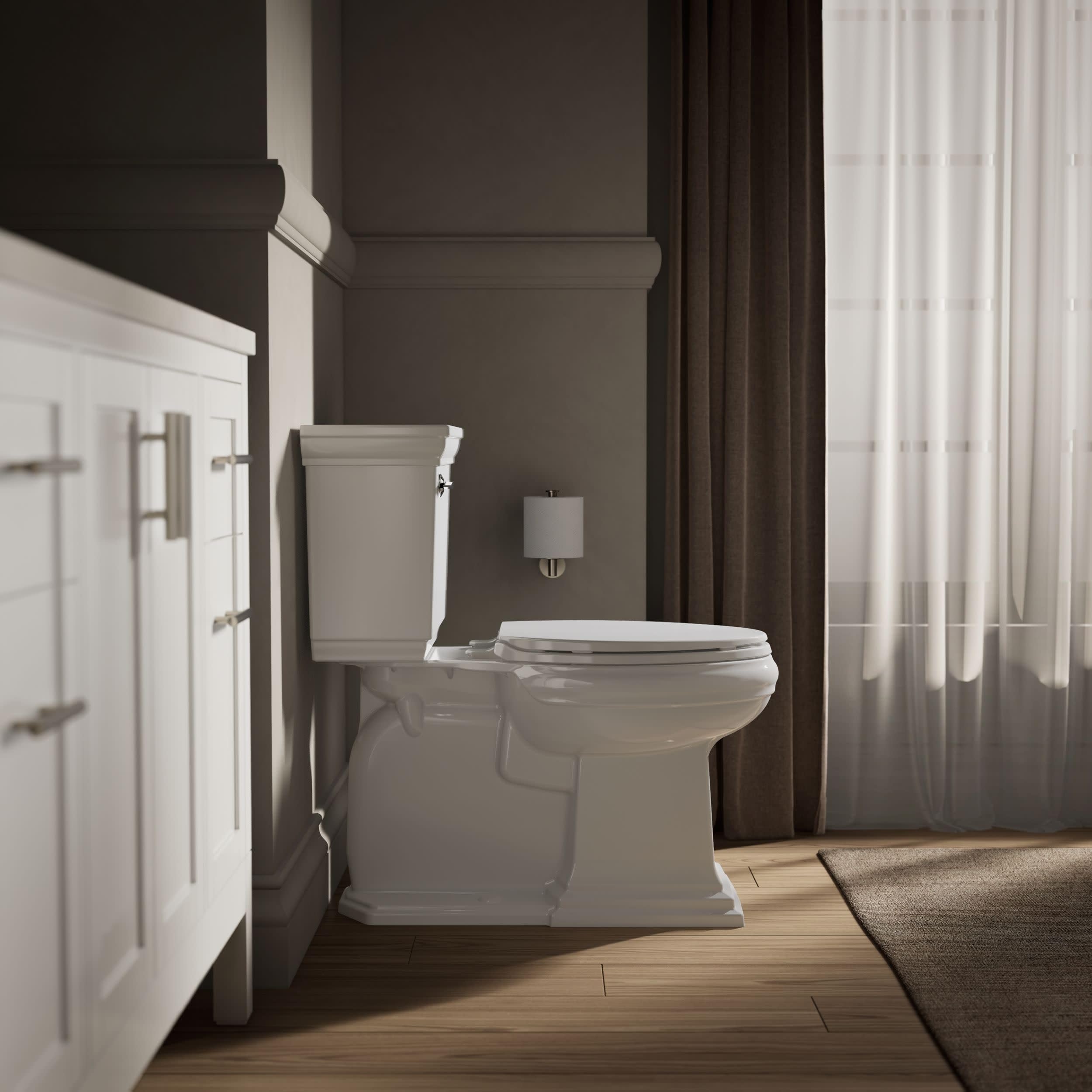 KOHLER K-4775-0 Brevia Round Toilet Seat with Quick-Release Hinges And Quick-Attach Hardware For Easy Clean, White