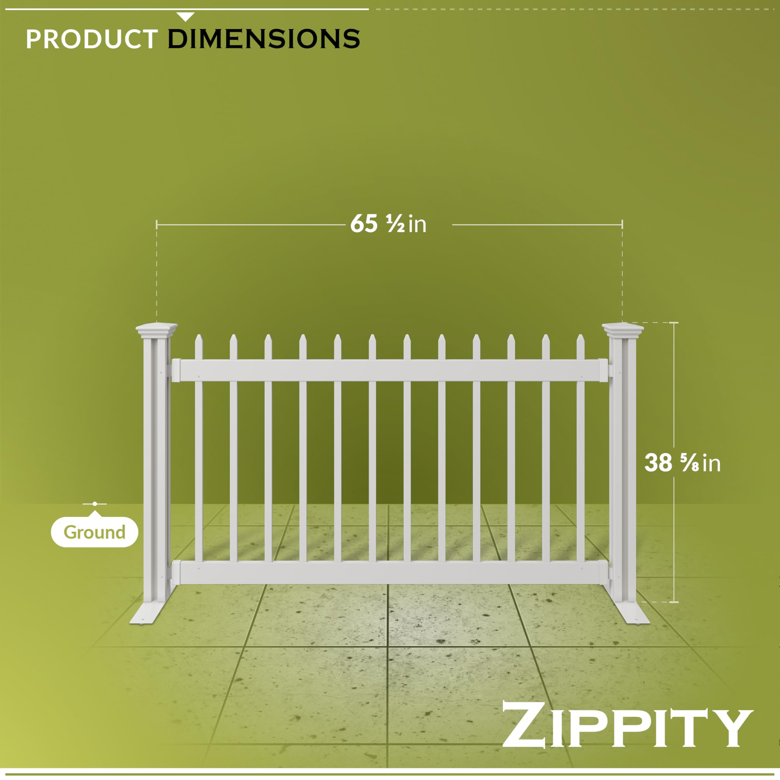 38in Tall (1 Post) Freestanding Zippity Finishing Post for Davidson or Kensington Portable Fences, Support with Portable Foot for Outdoor & Indoor Barrier for Events, Easy DIY Install, ZP19063