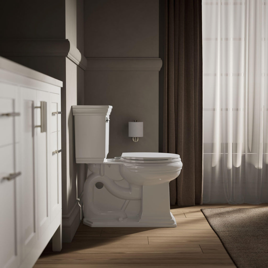 KOHLER K-4775-0 Brevia Round Toilet Seat with Quick-Release Hinges And Quick-Attach Hardware For Easy Clean, White