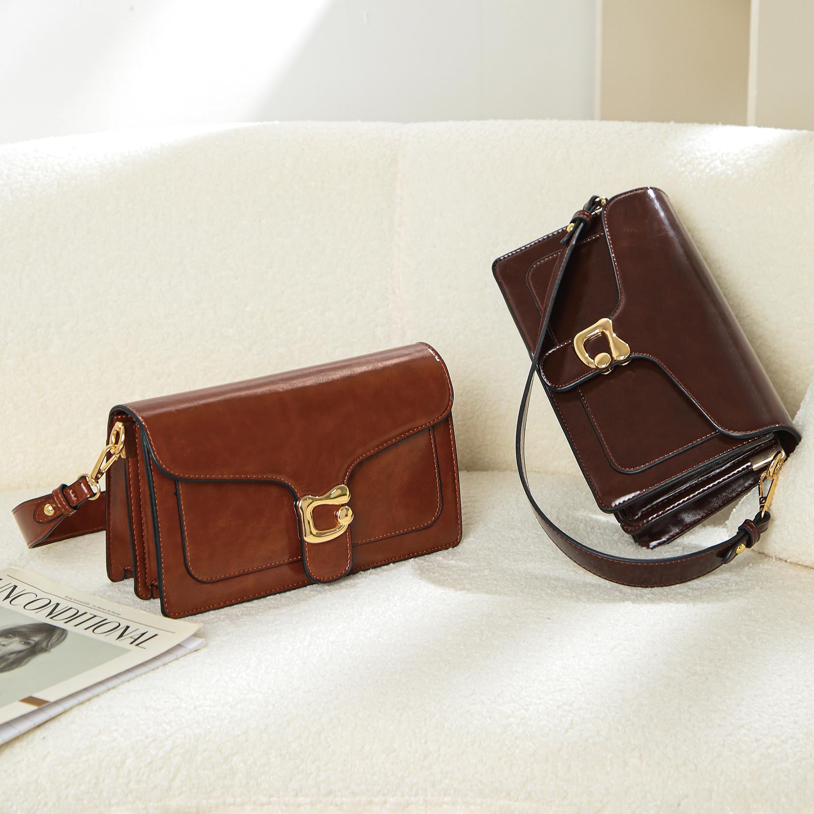 Travistar Crossbody Bags for Women Trendy - Small Cross Body Purse Shoulder Bag Leather Handbags Evening Clutch with 2 Straps | 2 detachable straps