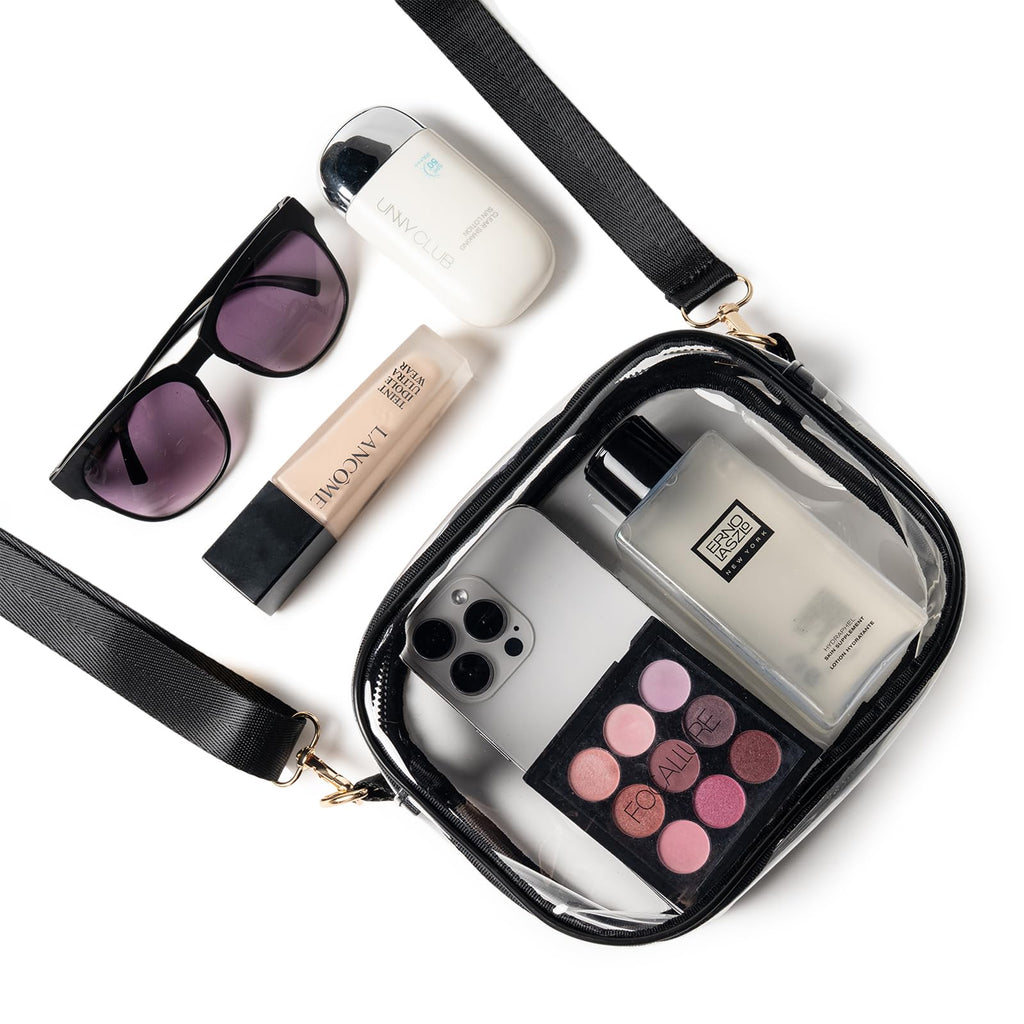 TOBVZOO Clear Bag Stadium Approved, Crossbody Transparent Bag for Concerts Sports Events, Purses for Men & Women