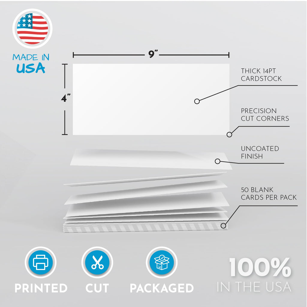 Home Advantage 2x3.5 Blank Index Cards - Our 50 Pack of Blank Note Cards Use Heavy Duty Cardstock to Make Them Bleed Proof - These Plain Index Cards Make Great Blank Business Cards & Blank Flashcards