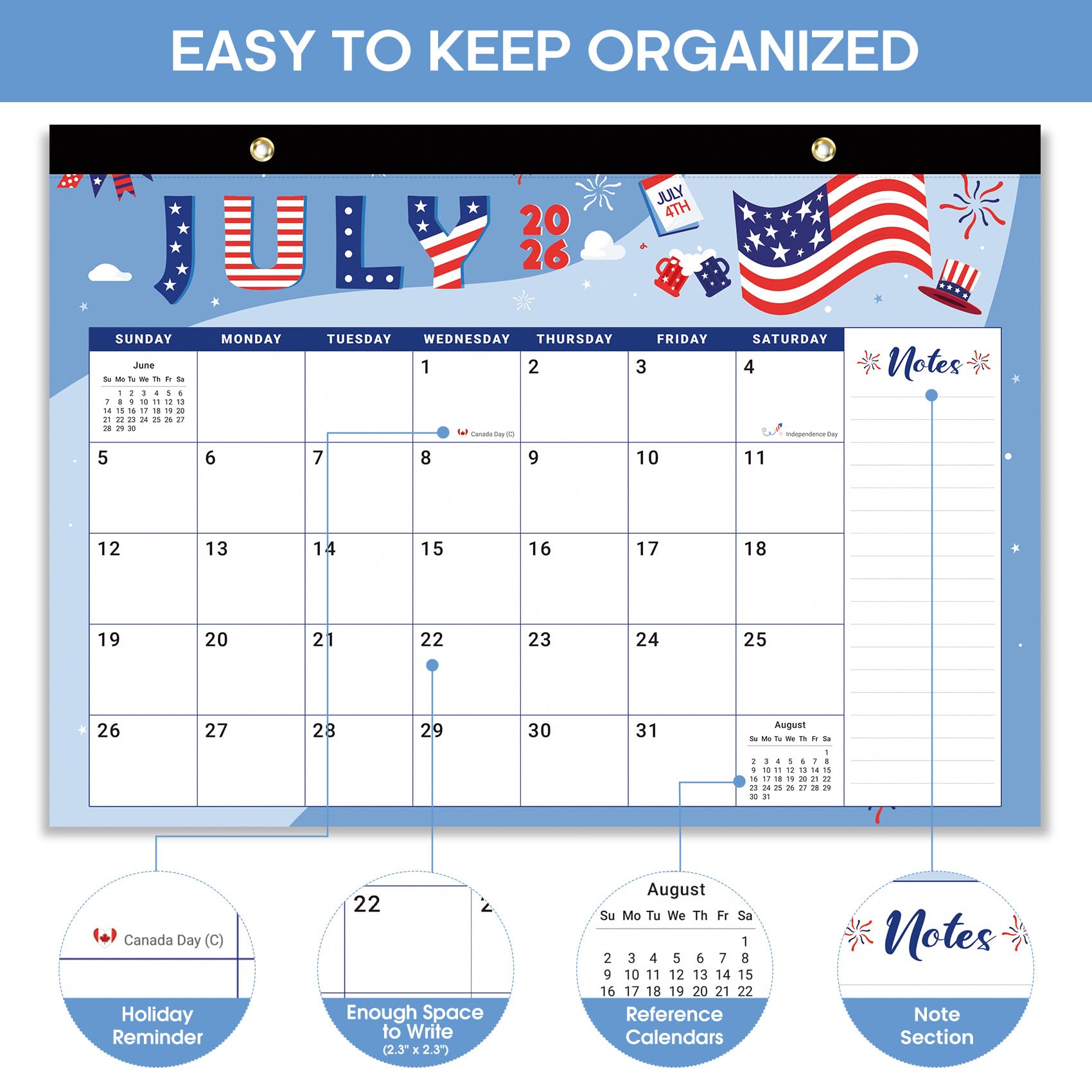 Desk Calendar 2026-2027, 21-Month Calendar Runs Until June 2027, Large 17" x 12" Monthly Desktop & Wall Calendar for Home & Office - Floral