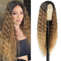 INSTASTYLE 30 Inch Synthetic Curly Wigs for Women Long Black Hair Wig Lace Front 4" Simulated Scalp Natural Loose Deep Wave Crimps Curls Wig As Hair Replacement Wigs 1B