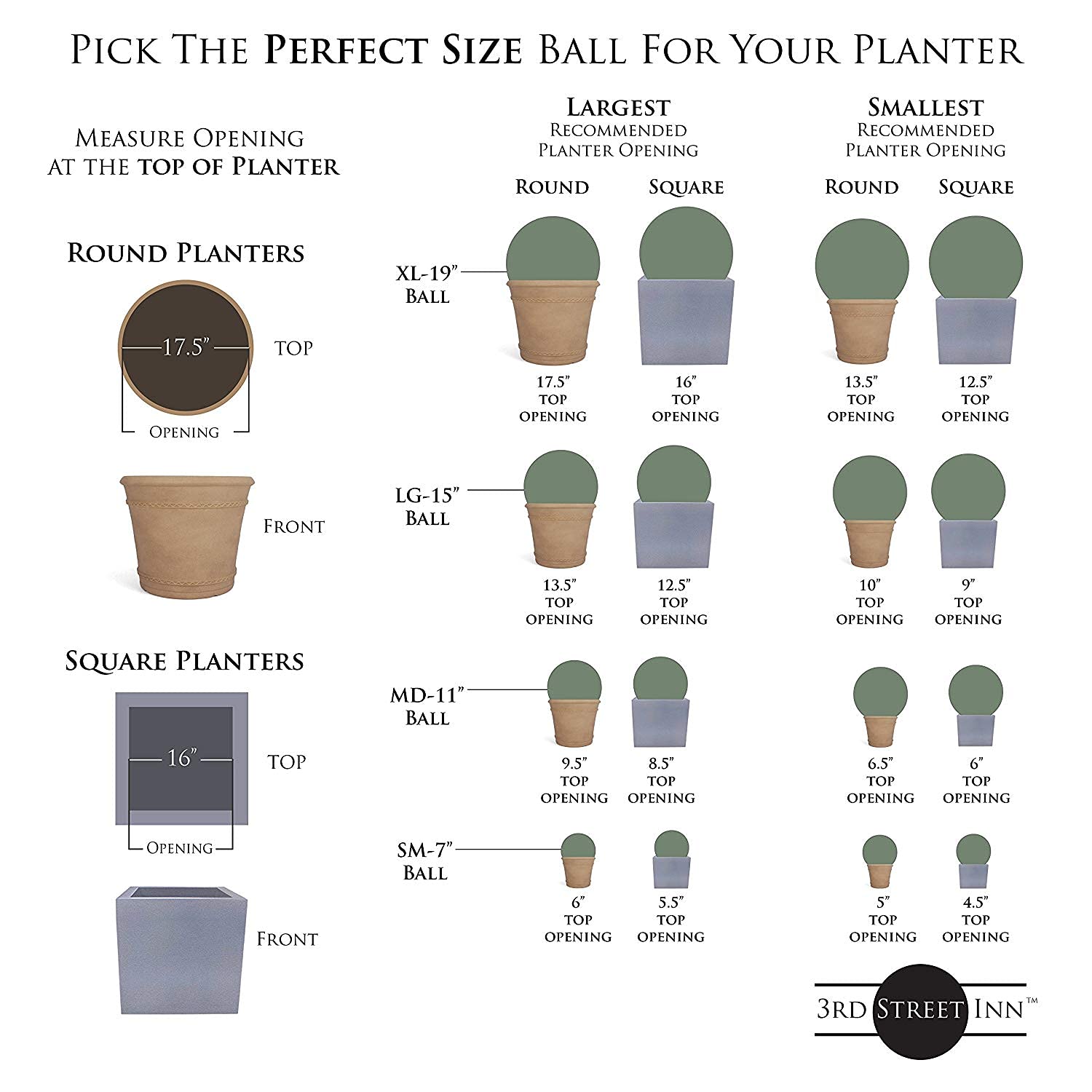 3rd Street Inn XL Baby's Breath Topiary Ball - Artificial Plant Set - Indoor/Outdoor Wedding Party Decor - Faux Foliage Garden Sphere - Tree and Bush Substitute (19")