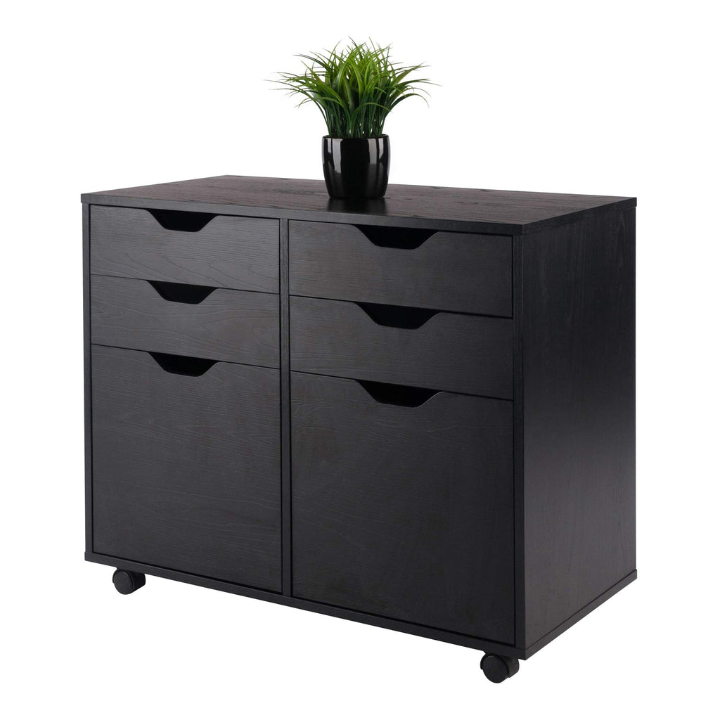 Winsome Halifax Mobile Storage Cabinet with Doors & Drawers, Stylish & Functional Home Storage Cabinet for Filing, Kitchen Organization, Moveable Furniture for Office, Dorms, Apartments