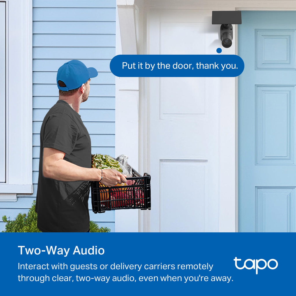 Tapo by TP-Link Wireless Outdoor Security Camera, 1080P, Up to 180 Days Battery Life, Free Person Detection, SD/Cloud Storage, Spotlight Color Night Vision, Alarm, No Hub Needed, Black, C403