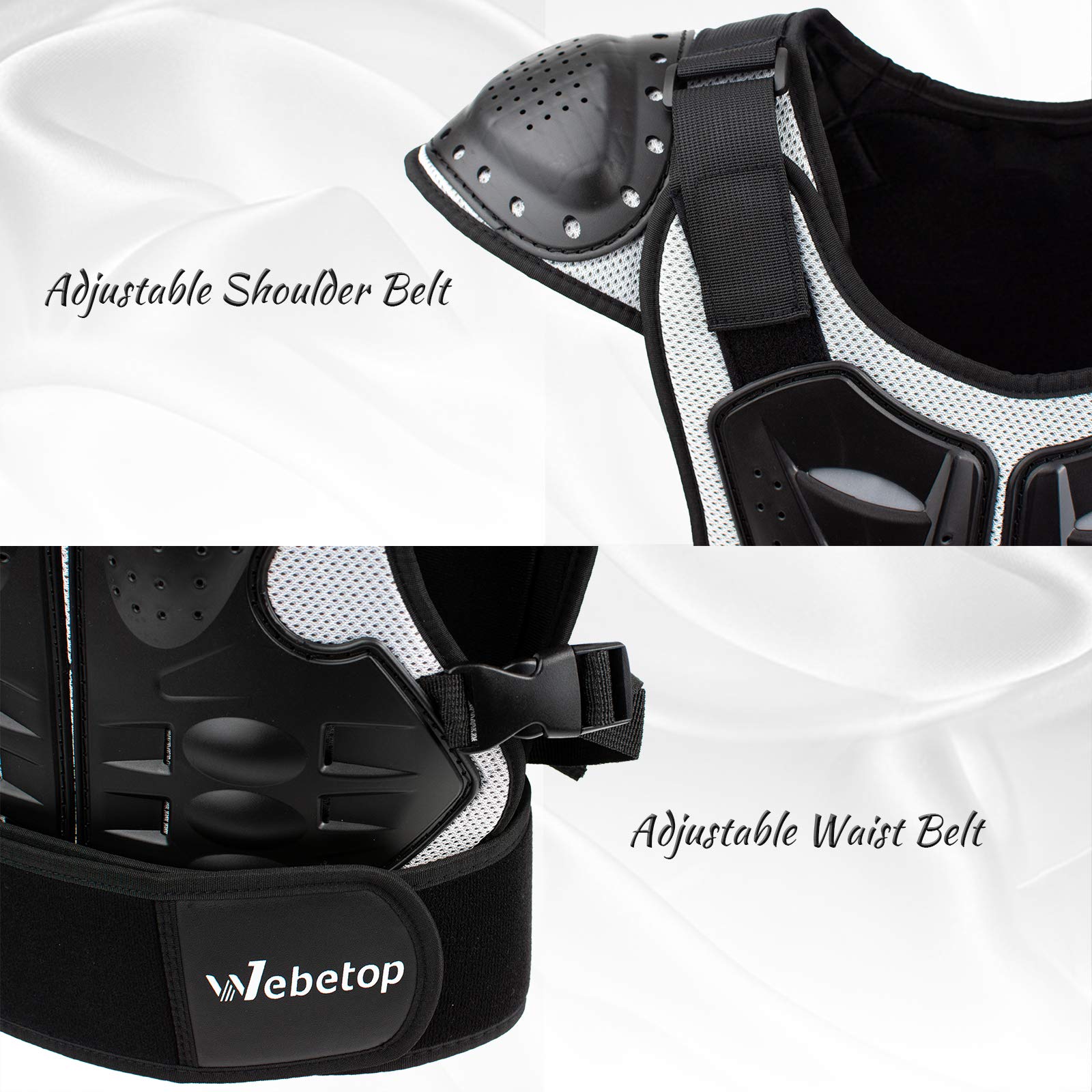 Webetop Kids Chest Protector Motocross Dirt Bike Body Chest Spine Protector Vest Gear for ATV MTB Skiing