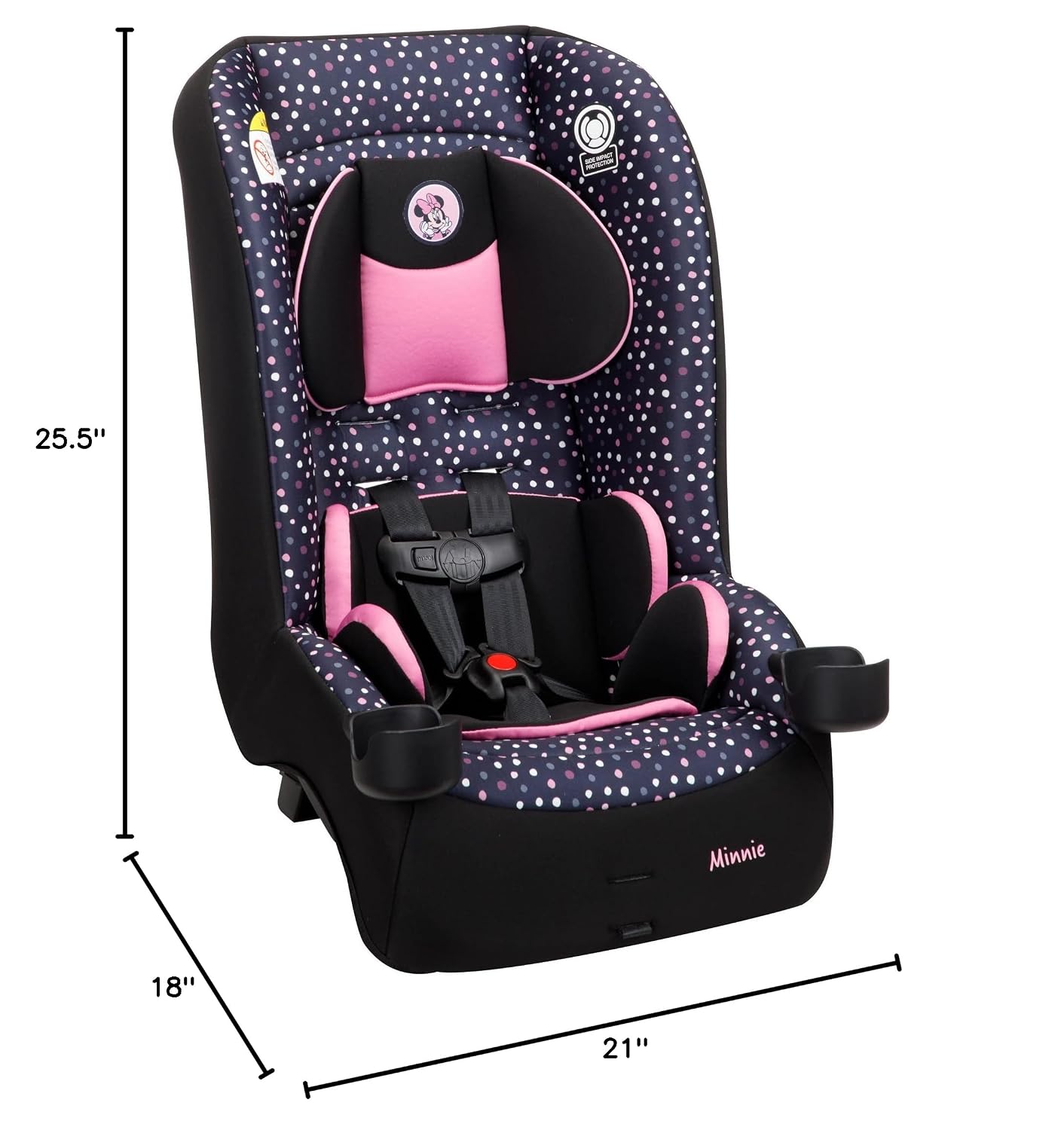 Disney Baby Jive 2 in 1 Convertible Car Seat, Minnie Dot Party