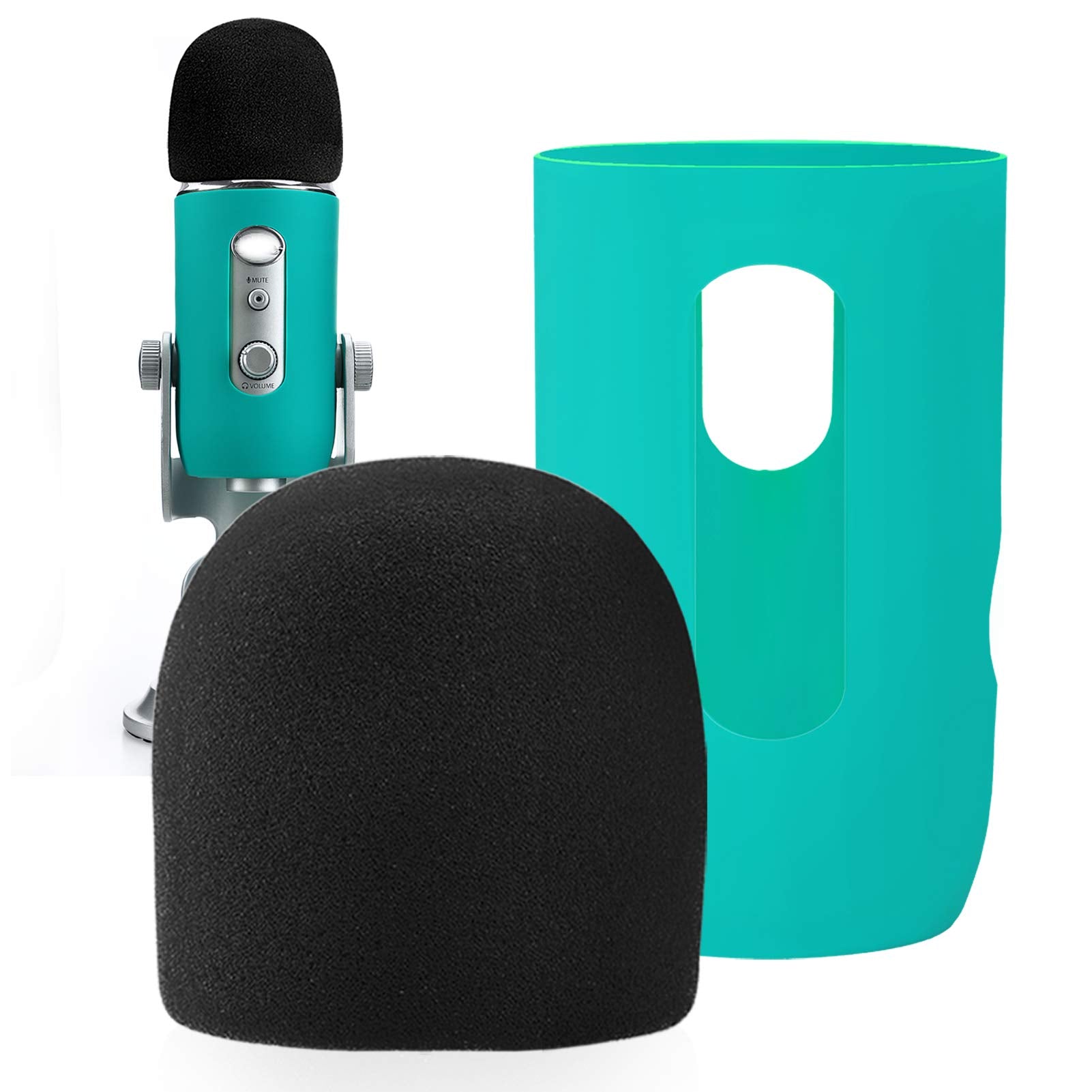YOUSHARES 2PCS Blue Yeti Pop Filter for Blue Yeti Microphone, Yeti Foam Windscreen with Dead Cat Blue Yeti Mic Cover for Yeti Mic and Blue Yeti Pro USB Microphone
