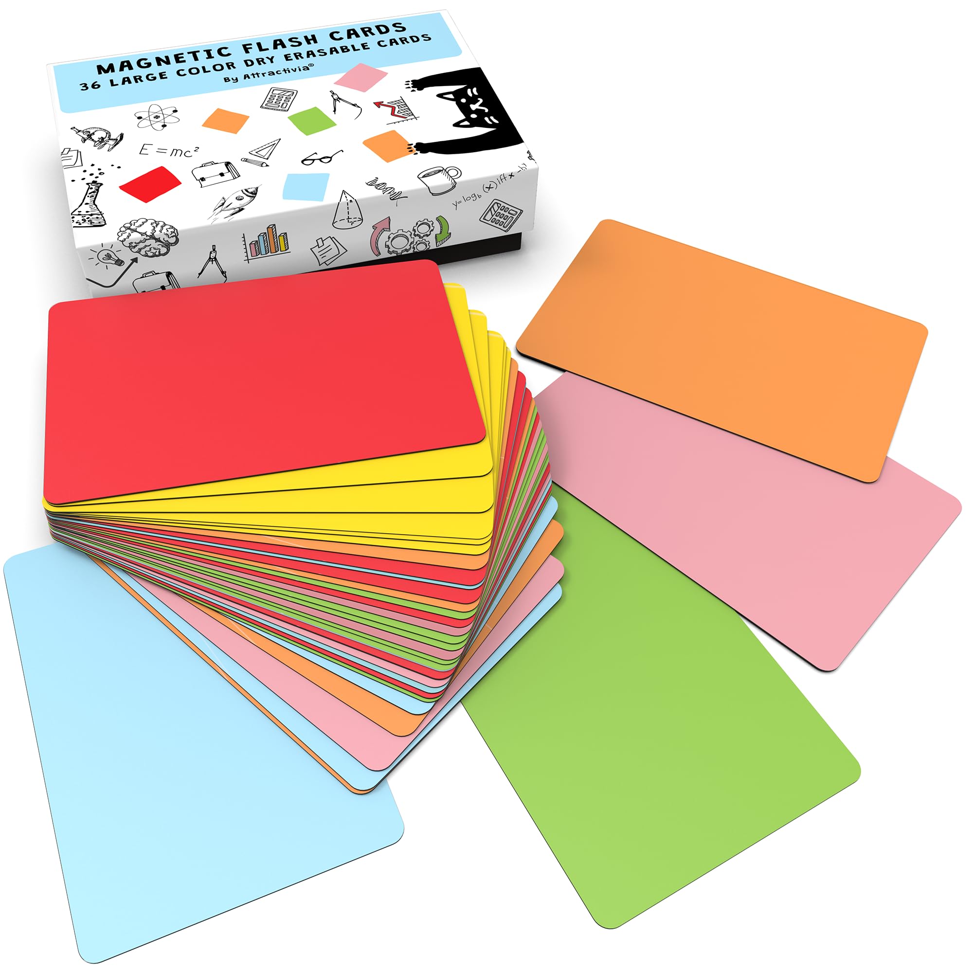 Attractivia Dry Erase Magnetic Labels 2.8 x 1.2 in, Color Borders, Dry Erase Magnets, 60-Pack, White Erasable Write-On All-Purpose Labels, for Office, Education, Home, Whiteboard, Magnetic Name Tags