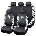 Flying Banner Butterfly car seat Covers ful Set Fashion Universal Lady Woman Female Rear Bench Split Colorized (2 Fronts, Mint Blue)
