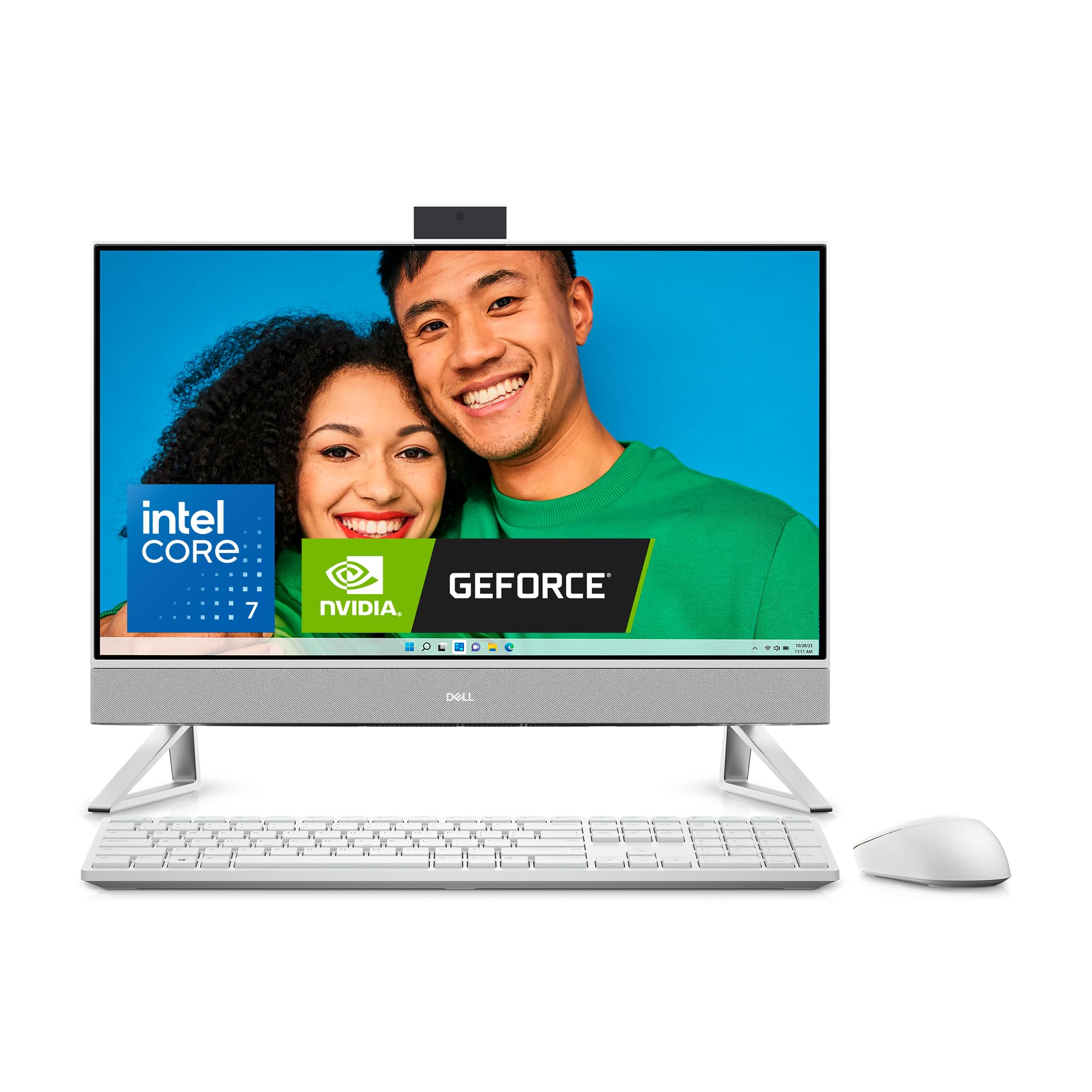 Dell Inspiron 7730 All in One Desktop - 27-inch FHD (1920 x 1080) Display, Intel Core 5-120U, 16GB DDR4 RAM, 512GB SSD, Intel Graphics, Windows 11 Home, Onsite Service - White