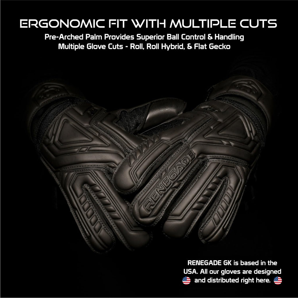 Renegade GK Fury Goalie Gloves with Microbe-Guard - Adult, Youth, Kids (Sizes 6-11) Pro-Tek Fingersaves & 4+3MM Giga Grip | High Performance Pro-Level Goalkeeper Glove | Based in USA