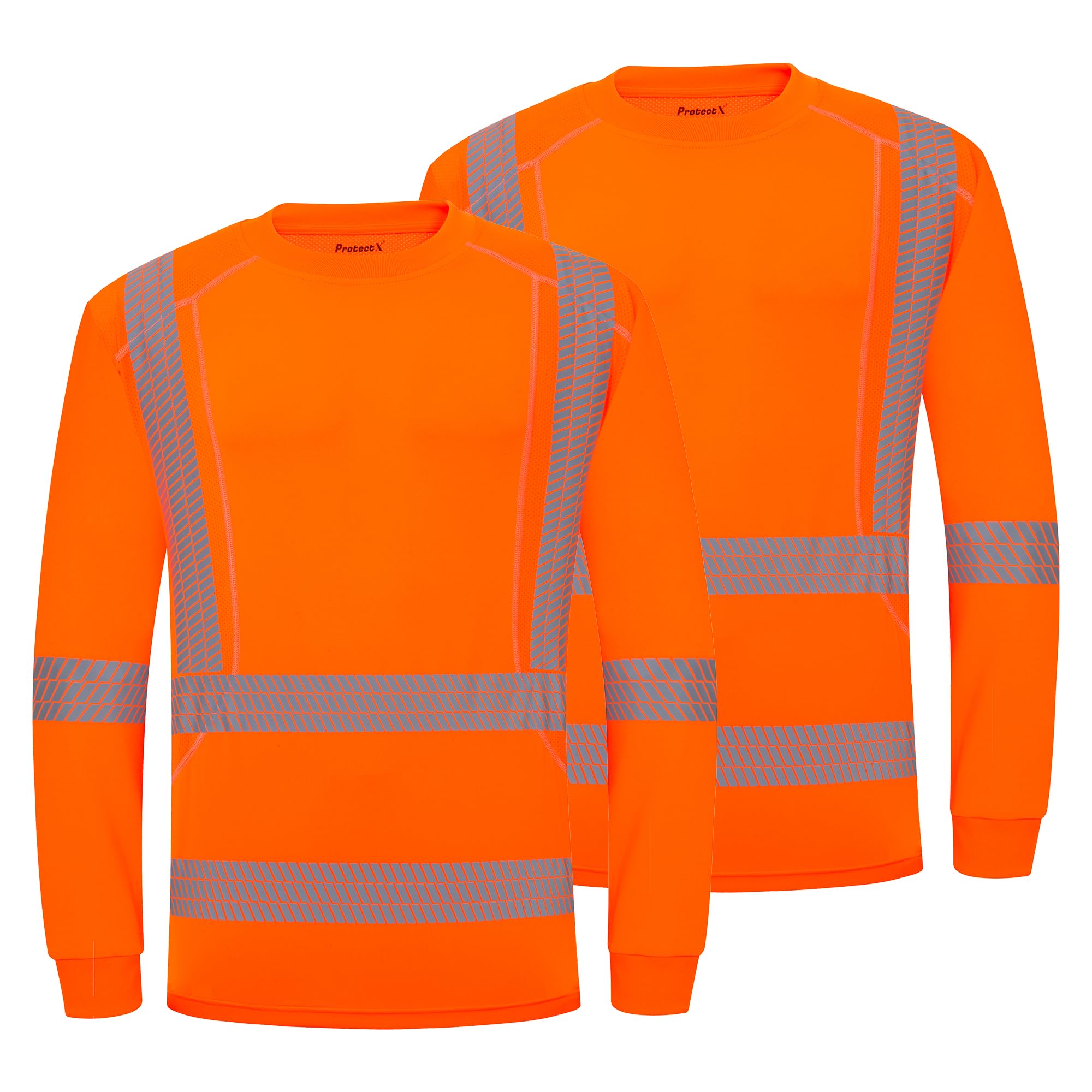 ProtectX High Visibility Long Sleeve Shirts Reflective Hi Vis Safety Shirt for Men Women Class 2-3 Construction Shirt 1 Pack
