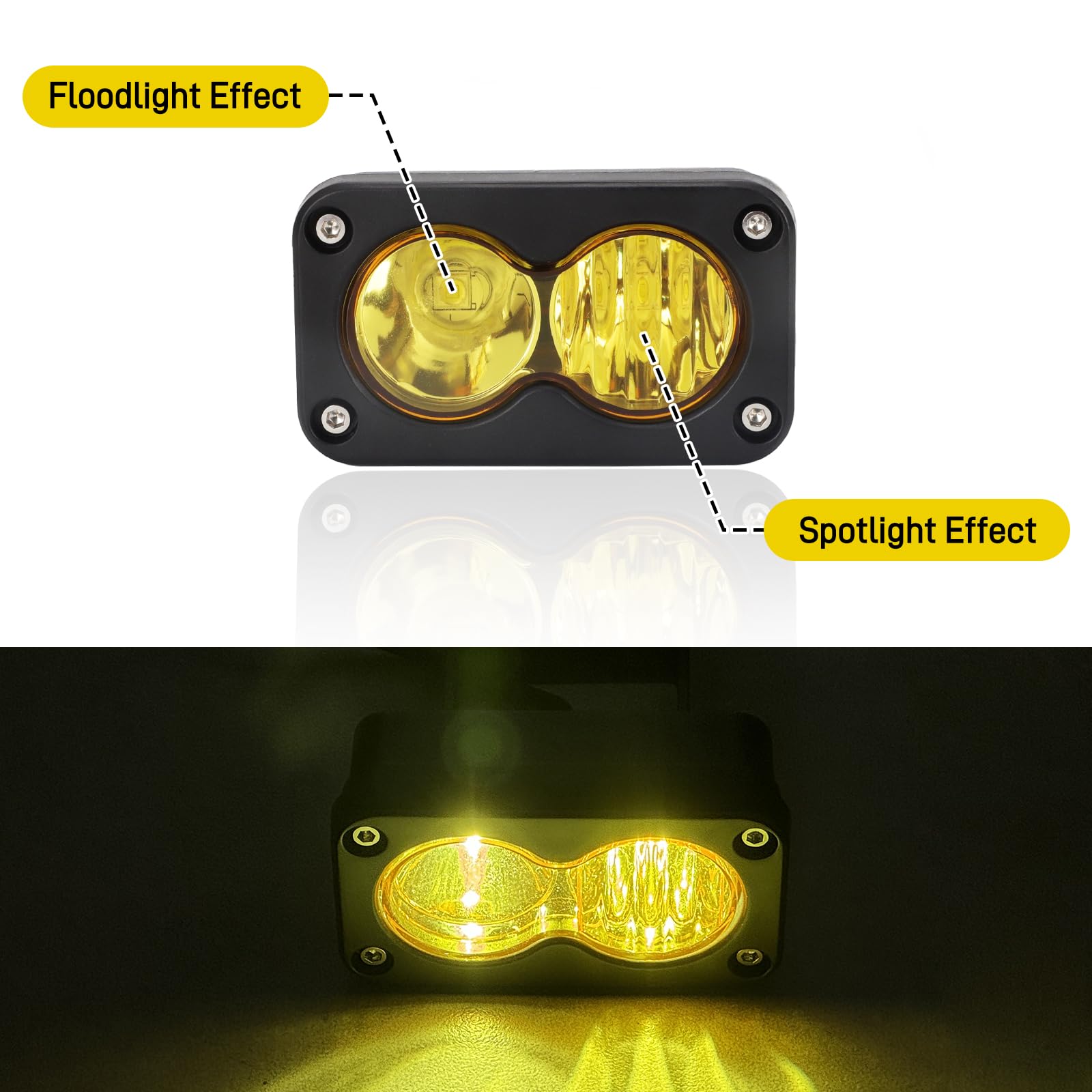 motoparty Headlight Kit for Sur-Ron Segway X260, Clear White 6000-6500K Spot/Flood Light Pods Combo Kit, Motorcycle Lights Bars Accessories, Bright Front Lamp （3 Inch）