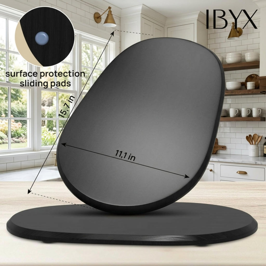 Ibyx Premium Bamboo Mixer Slider for KitchenAid 4.5-5 Qt Tilt-Head Stand Mixer - Food-Grade Appliance Slider Mat for Kitchen Countertop Storage Accessories (Black)