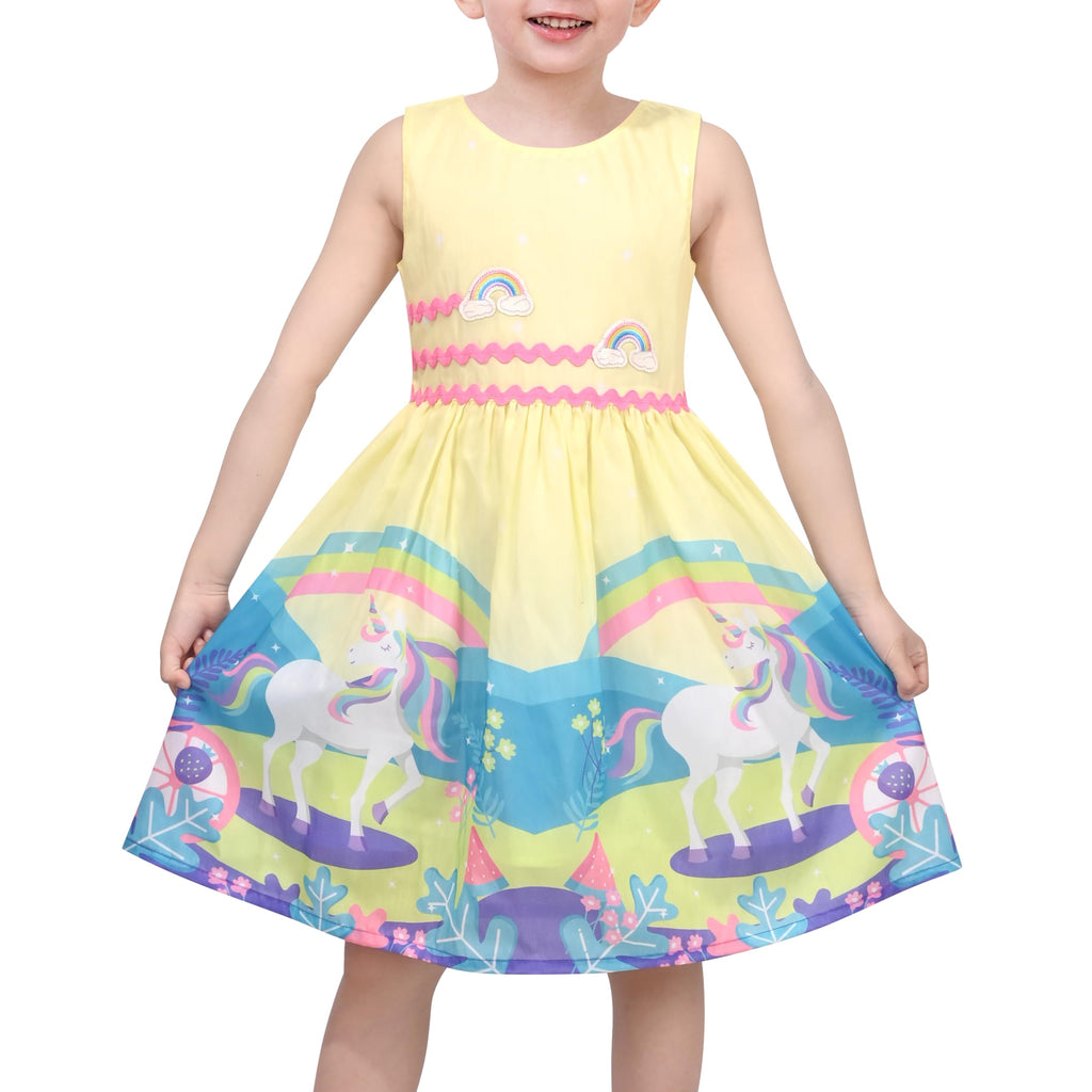 Sunny Fashion Girls Dress Rose Flower Double Bow Tie Party Sundress
