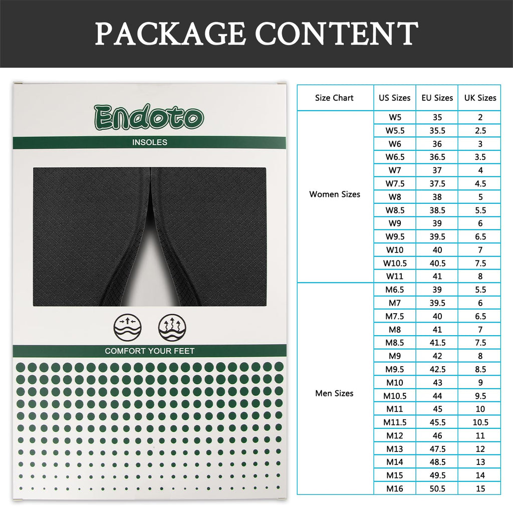 Endoto Foam Insoles for Skechers Shoes, Replacement Cushion Inserts for Men & Women Sneakers for Foot Comfort All Day
