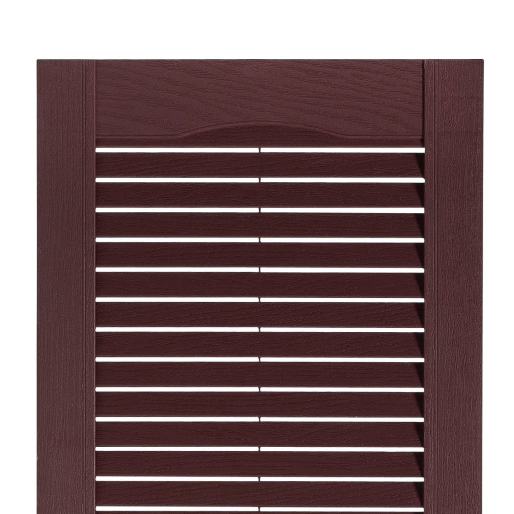 Exterior Solutions Standard Louver Exterior Vinyl Window Shutters, Black (Pair), 15 Inch x 35 Inch