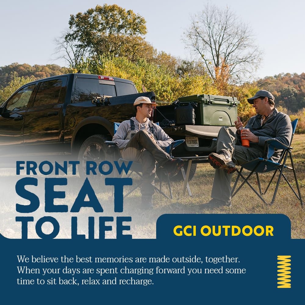 GCI Outdoor Comfort Pro Rocker Camping Chair | Portable Folding Rocking Chair with Durable Armrests & Drink Holder — Blush