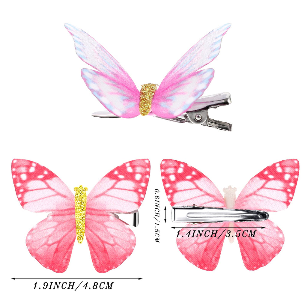 Boao 18 Pieces Glitter Butterfly Hair Clips for Girls Teens Women Hair Accessories (Bright Style)