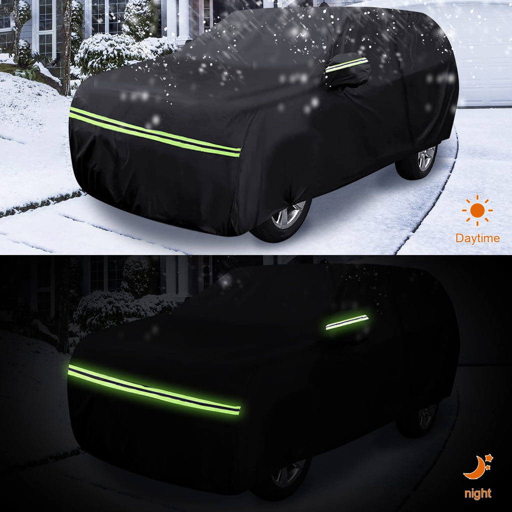 Waterproof Car Cover Replace for 1993-2010 Jeep Grand Cherokee, 6 Layers All Weather Car Cover with Zipper Door & Windproof Bands for Snow Rain Dust Protection