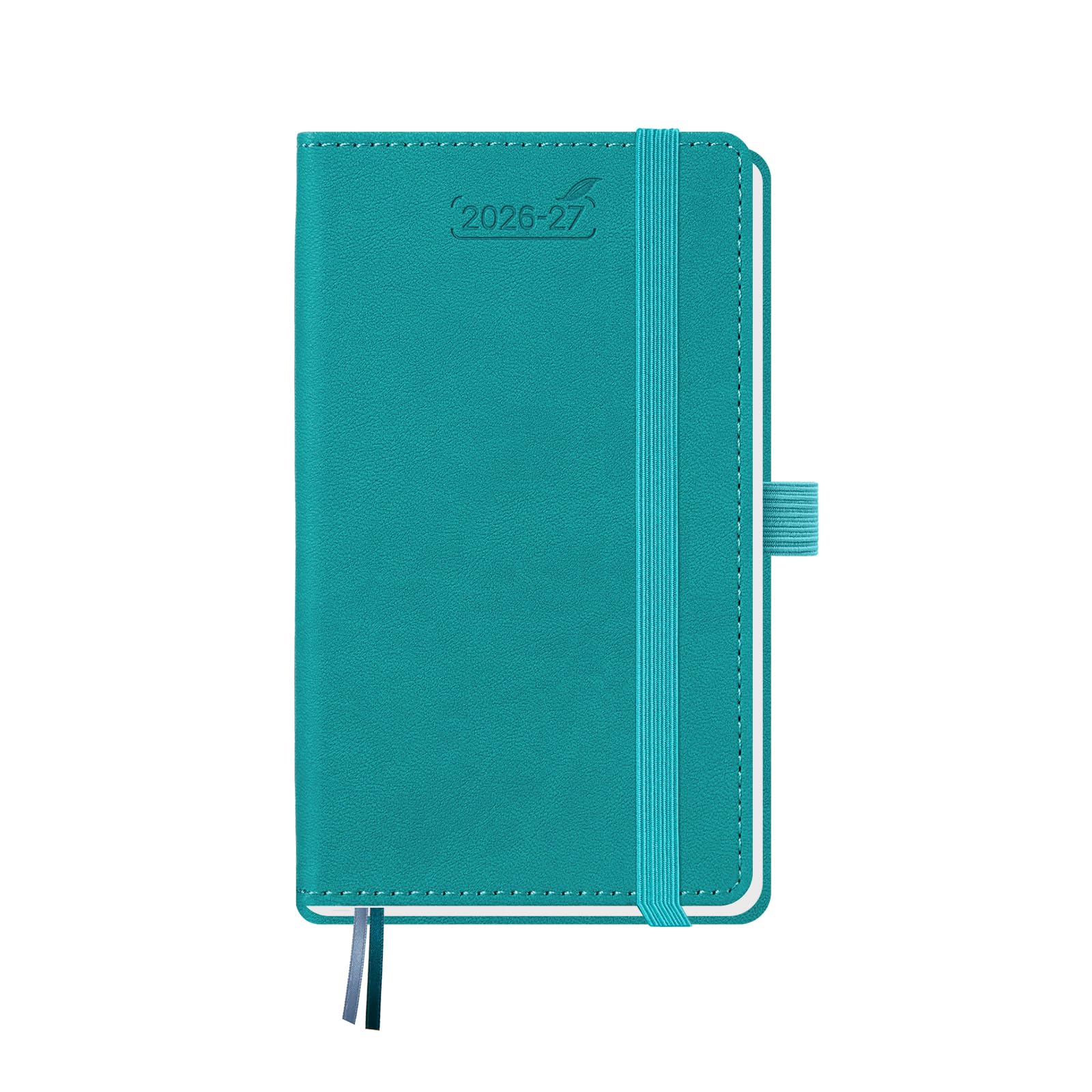 BEZEND Pocket Planner 2026-2027 Weekly and Monthly (3.5" x 6") 18 Months Small Academic Calendar (Jul 26-Dec 27) Ideal for Students, Work & Home, Storage Pocket, PU Leather Hardcover -Black