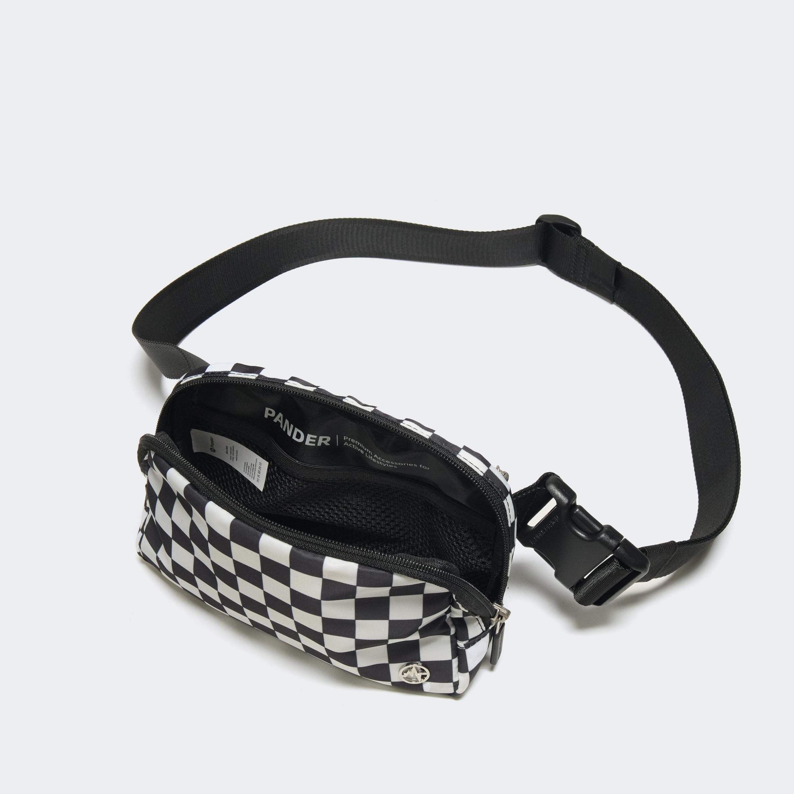 Pander Two Way Zipper Fanny Pack Nylon Everywhere Belt Bag for Women, Water Repellent Waist Packs, Crossbody Bags with Adjustable Strap (Black).
