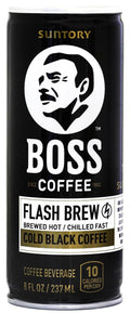 BOSS Coffee by Suntory - Japanese Flash Brew Original Black Coffee, 8oz 12 Pack, Imported from Japan, Espresso Doubleshot, Ready to Drink, Keto Friendly, Vegan, No Sugar, No Dairy