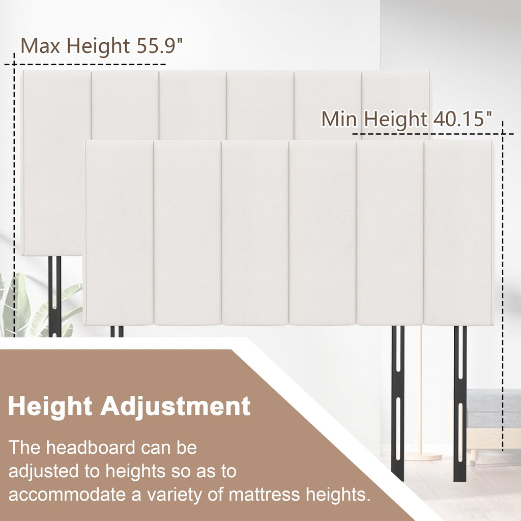 HAOBO Home Upholstered Headboards Foldable Queen/Full Linen Panels with Height Adjustments
