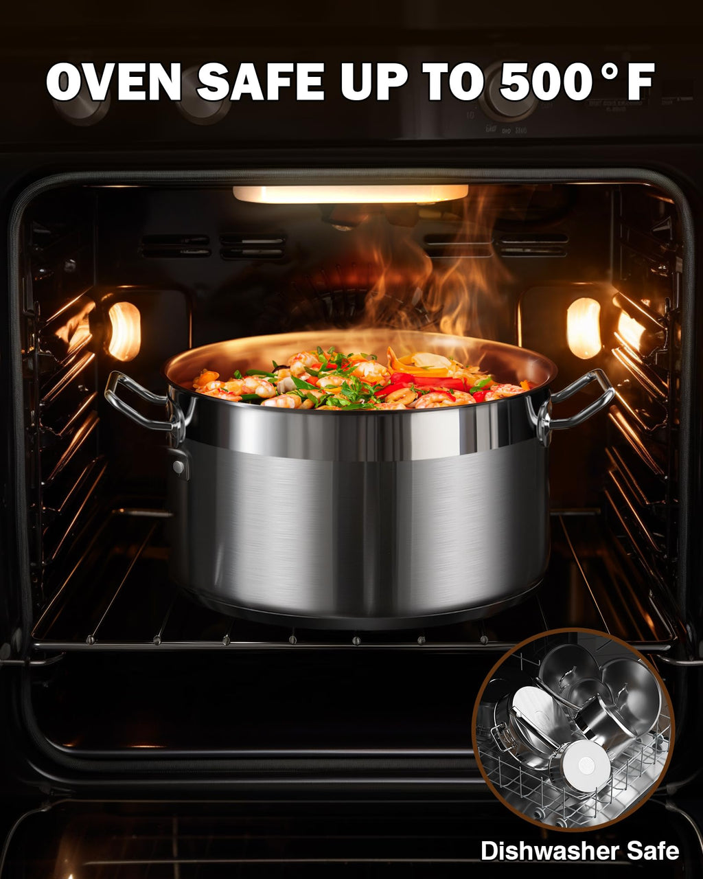Cooks Standard Professional 6 Quart Stock Pot with Lid, Stainless Steel Dutch Oven Pot