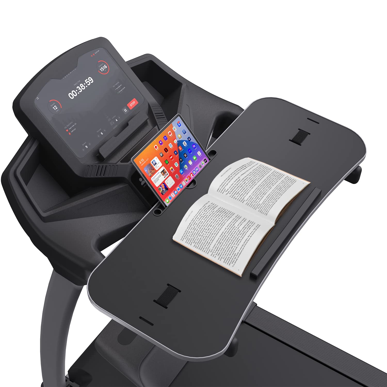 Miden Treadmill Desk Attachment, Universal Laptop Desk for Walking Treadmill, Ergonomic Workstation for Home Office Walking Pad, Notebook/Tablet Stand for Handlebars up to 36", Walk While You Type!