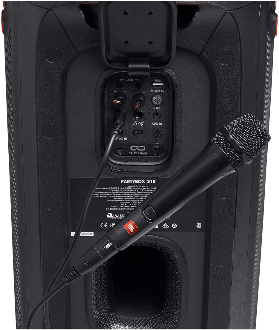 JBL PartyBox Mic 100: Wired Dynamic Vocal Mic with Cable (3M), Quality Performance, Wire Mesh Cap with Windscreen, Easy to Use, Cardioid Polar Pattern, Premium Industrial Design (Black)