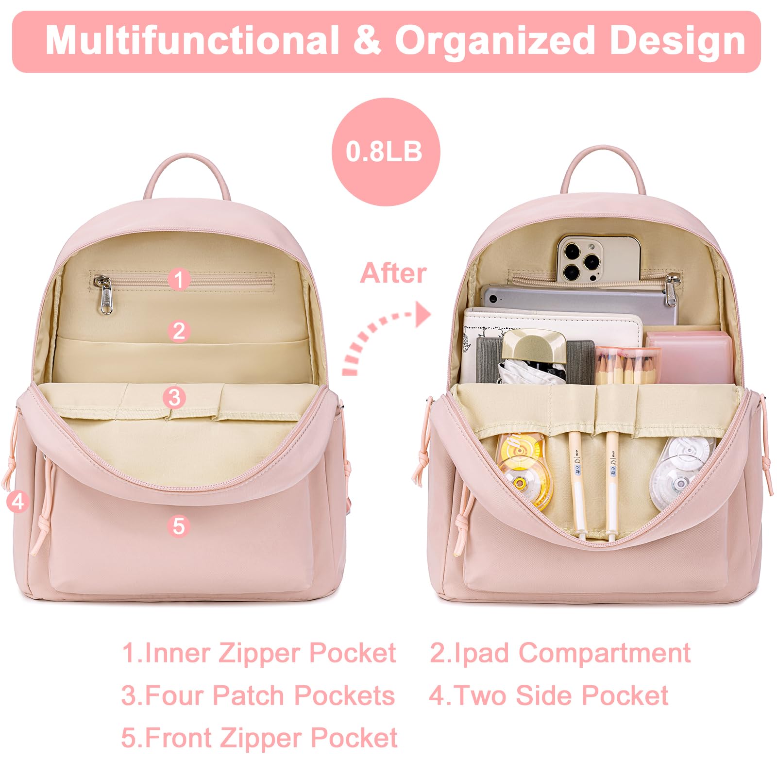 BTOOP Mini Backpack Women Girls Water-resistant Small Backpack Purse Shoulder Bag for Womens Adult Kids School Travel