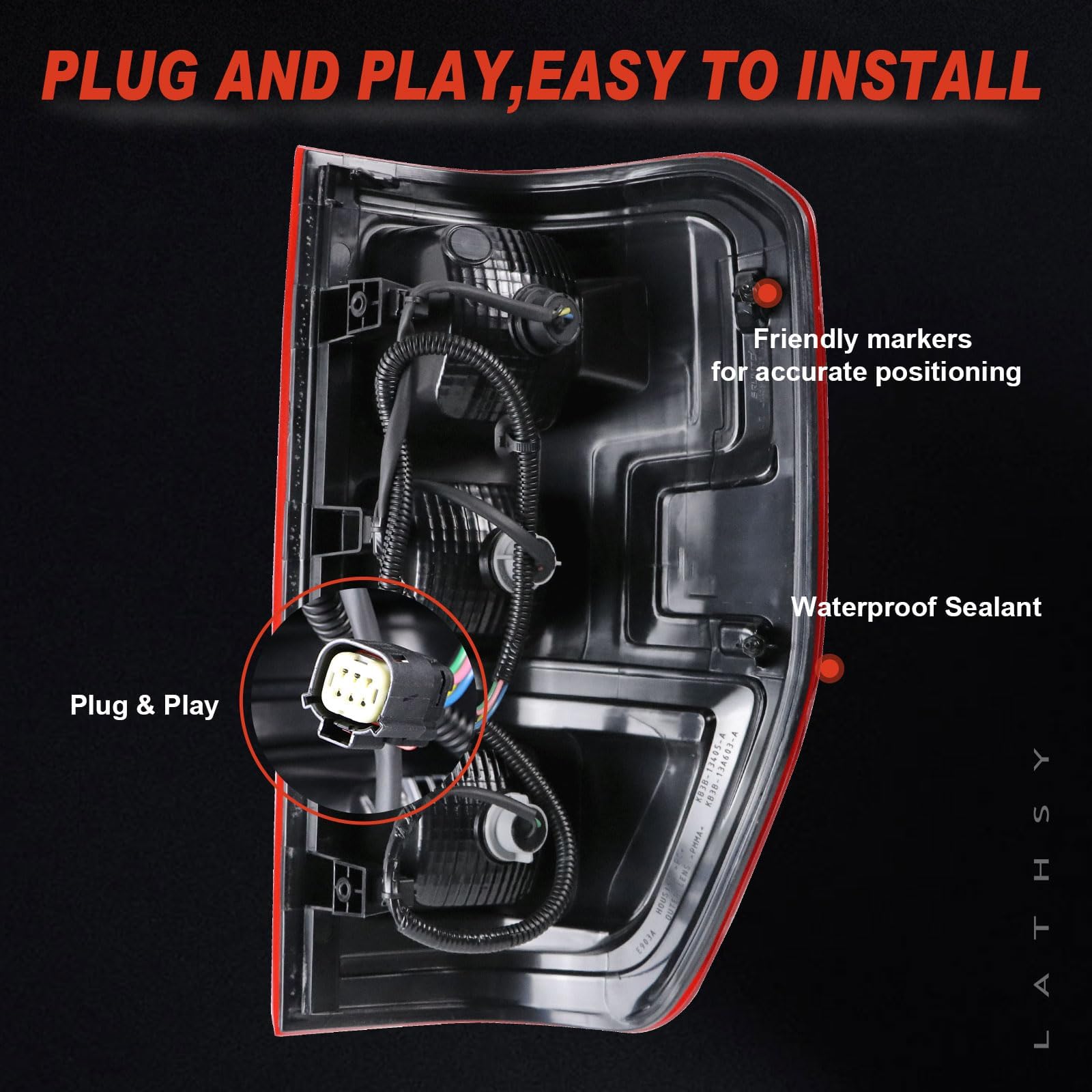 LED Tail Light w/Blind Spot Compatible With 2019-2023 Ranger Left Driver Side Taillight Replace Part Number KB3Z13405G (Module NOT Included)