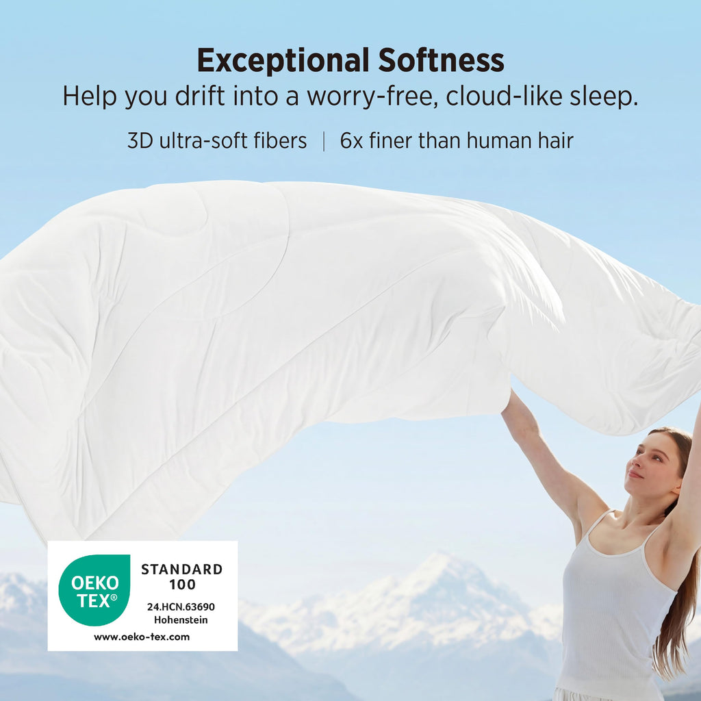 Bedsure Cooling Comforter King Size - Cooling Blankets for Hot Sleepers, Lightweight Comforter for Summer with Dual-Sided Cool Tech, Soft Breathable Cold Blanket for Sleeping, Grey, 102x90 Inches