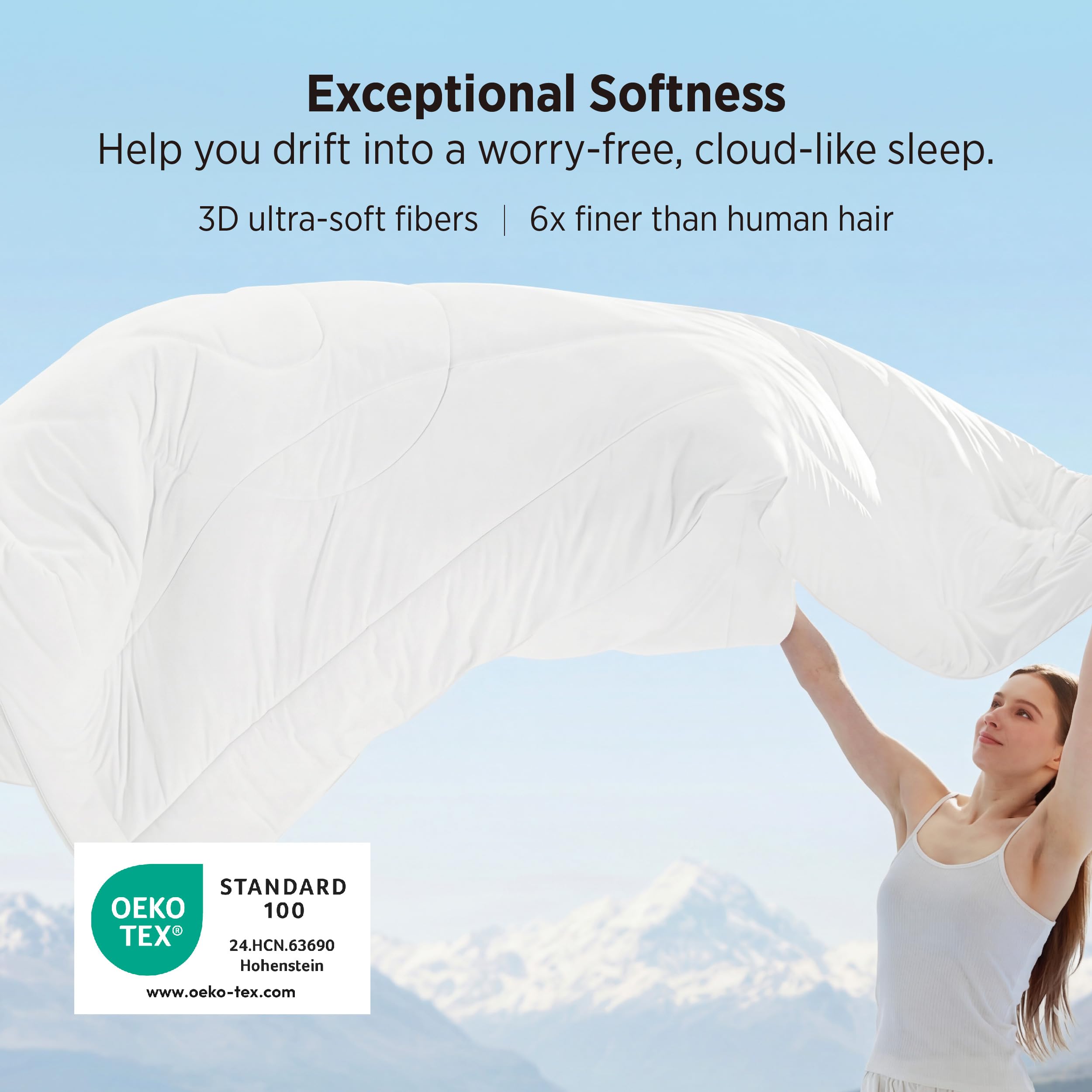 Bedsure Cooling Comforter King Size - Cooling Blankets for Hot Sleepers, Lightweight Comforter for Summer with Dual-Sided Cool Tech, Soft Breathable Cold Blanket for Sleeping, Grey, 102x90 Inches