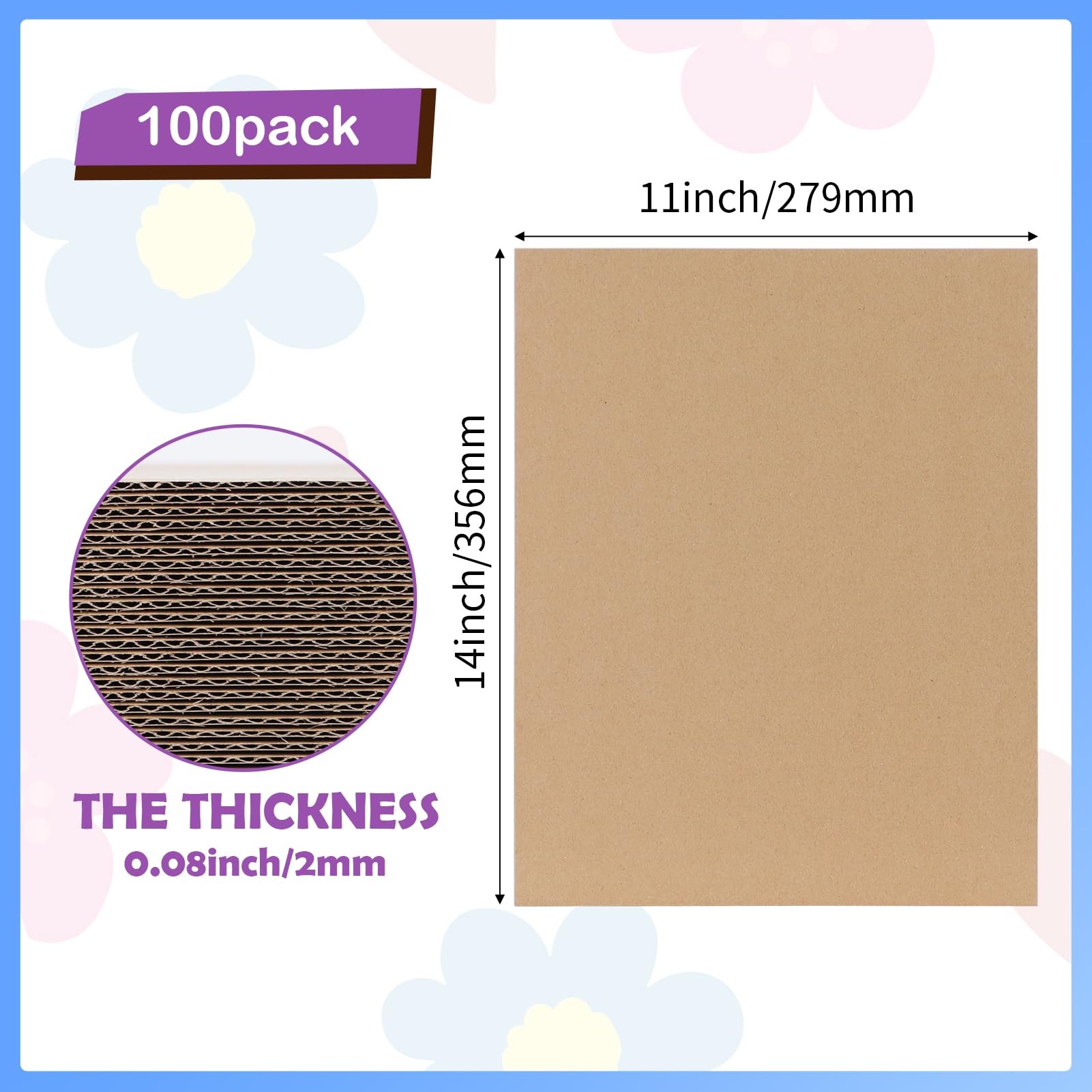 RLAVBL 200 Pack 3.5x4.5 White Corrugated Cardboard Sheets, Flat Cardboard Inserts for Shipping, Mailing, Packing, DIY Crafts