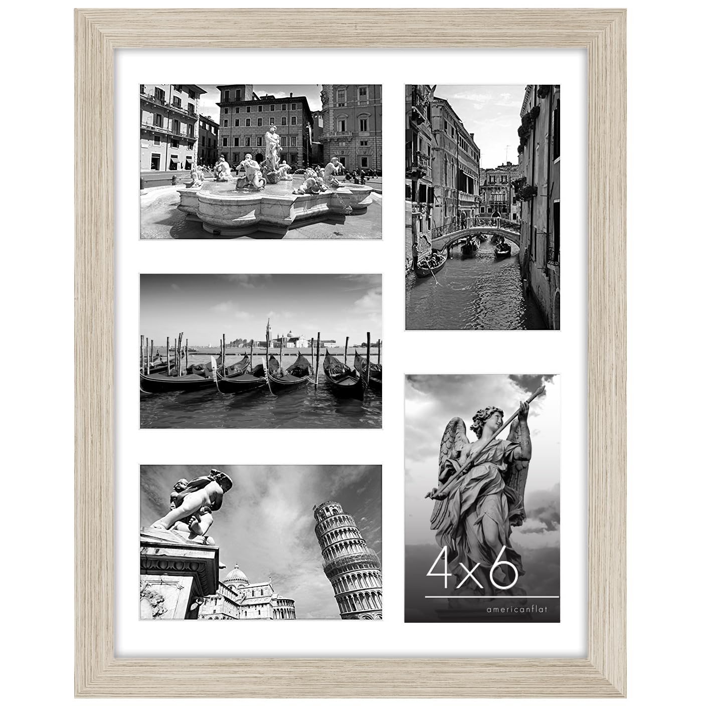 Americanflat 4x6 Double Picture Frame with Shatter-Resistant Glass - Fits Two 4x6 Photos or use as One 6x14 Frame - Signature Collection - Collage Frames for Tabletop and Wall Display - Black